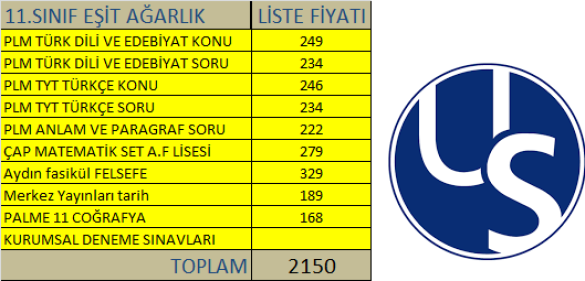 US ULUS KOLEJİ EŞİT AĞIRLIK 11.SINIF YAYIN PAKETİ - 0
